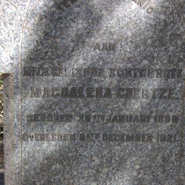 COERTZE Magdalena 1890-1921