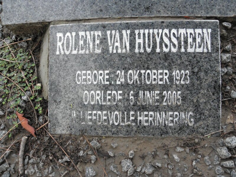 HUYSSTEEN Rolene, van 1923-2005