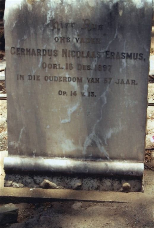 ERASMUS Gerhardus Nicolaas -1897
