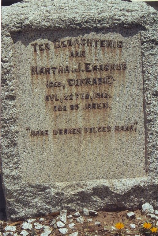 ERASMUS Martha J. nee CONRADIE -1918