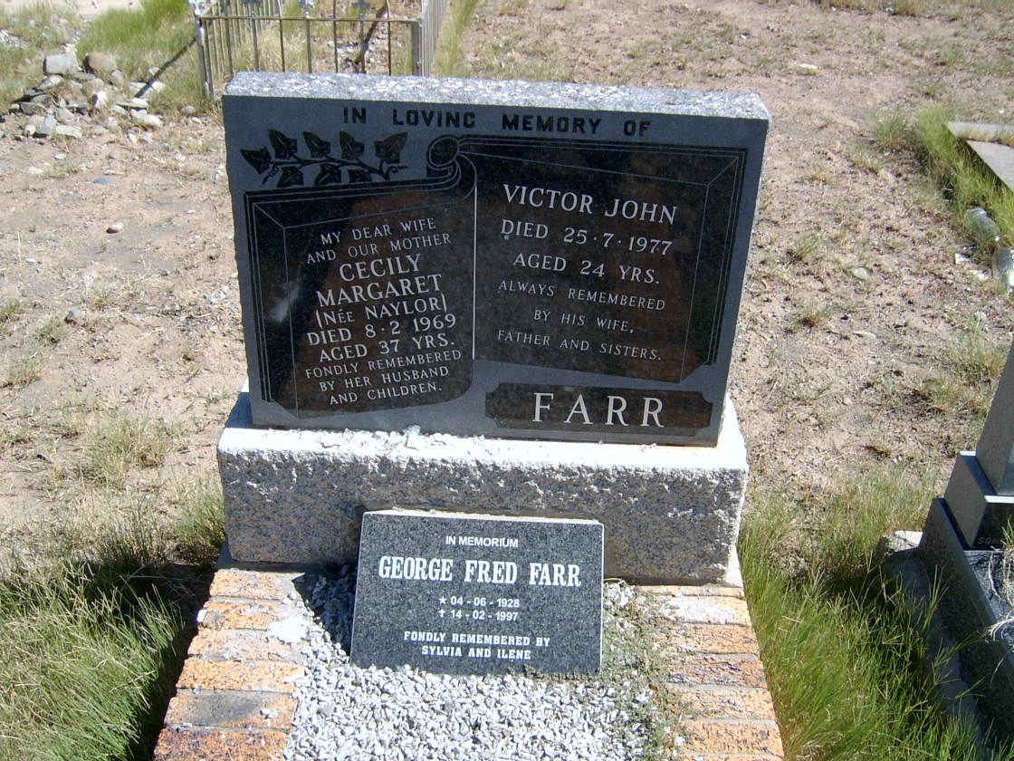 FARR George Fred 1928-1997 &amp; Cecily Margaret NAYLOR -1969 :: FARR Victor John -1977