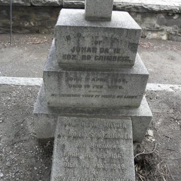 GRIMBEEK Johan Daniel Edzard 1854-1926 &amp; Johanna S.W. BUCHNER 1865-1949