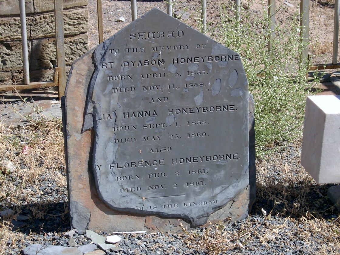 HONEYBORNE ?rt Dyason 1857-1858 :: HONEYBORNE ?lia Hanna 1858-1860 :: HONEYBORNE ?y Florence 1861-1861