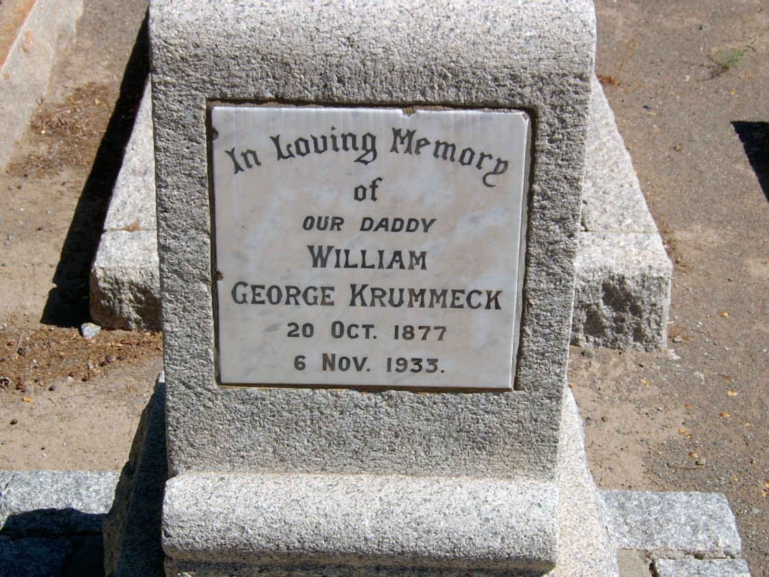 KRUMMECK William George 1877-1933