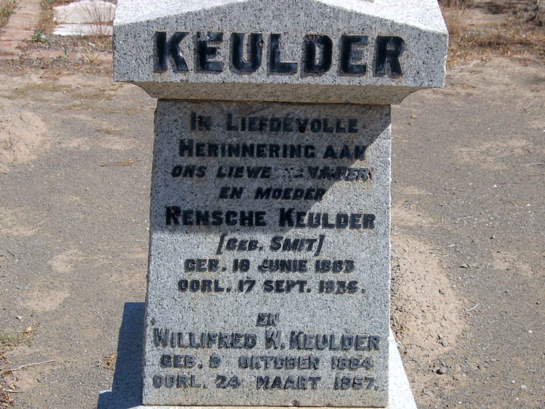 KEULDER Willifred W. 1884-1957 &amp; Rensche SMIT 1883-1935