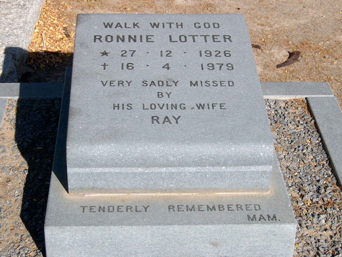 LOTTER Ronnie 1926-1979