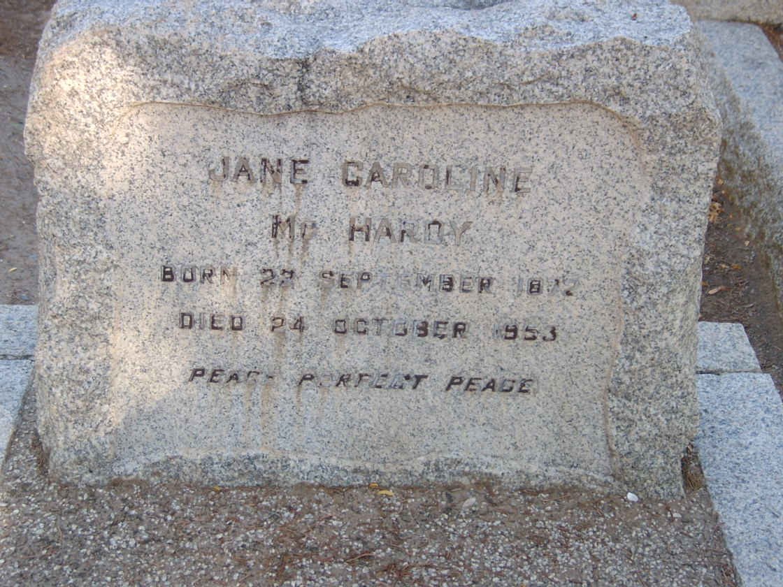 McHARDY Jane Caroline 1872-1953