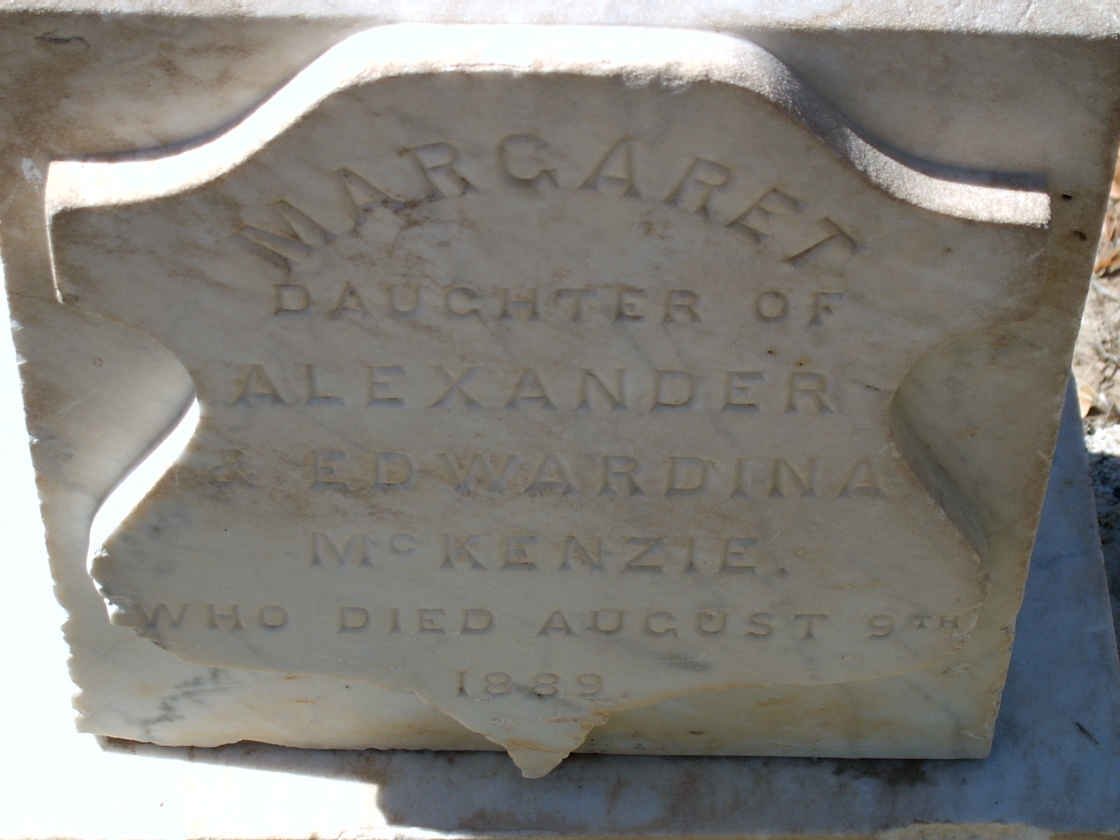 McKENZIE Margaret -1889