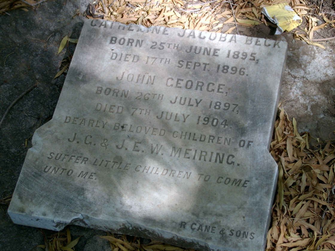 MEIRING Catherine Jacoba Beck 1895-1896 :: MEIRING John George 1897-1904