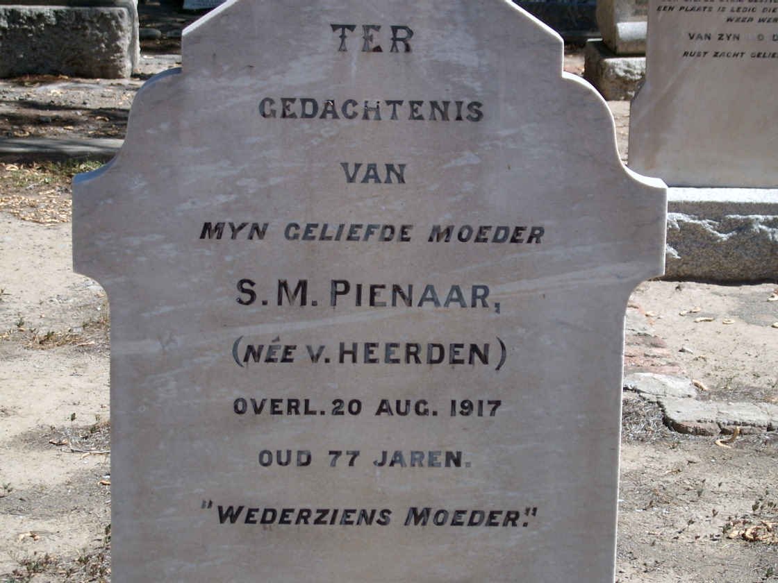 PIENAAR S.M. nee VAN HEERDEN -1917