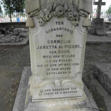 PISANI Cornelia Janetta, du nee GOCH -1898