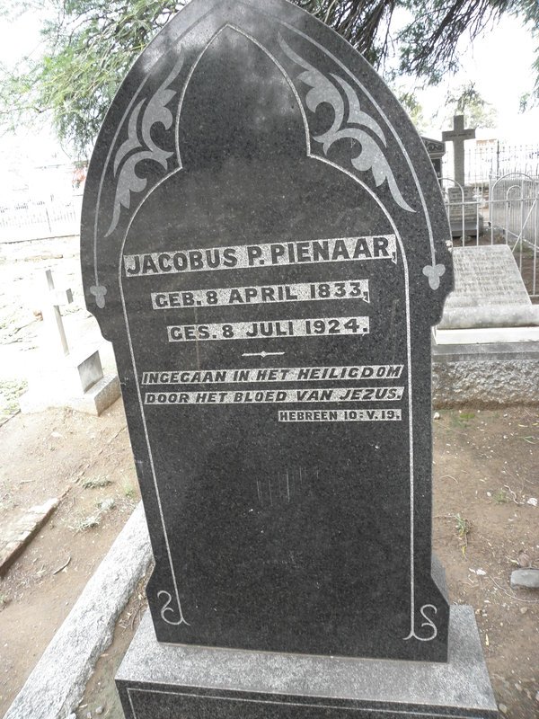 PIENAAR Jacobus P. 1833-1924