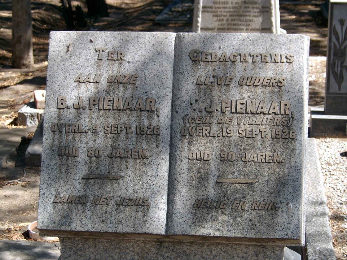 PIENAAR B.J. -1928 &amp; J.P. DE VILLIERS -1926