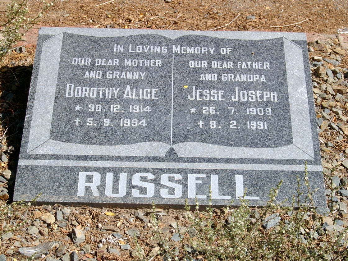 RUSSELL Jessie Joseph 1909-1991 &amp; Dorothy Alice 1914-1994