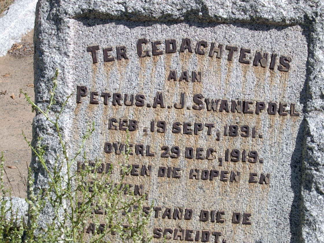 SWANEPOEL Petrus A.J. 1891-1919