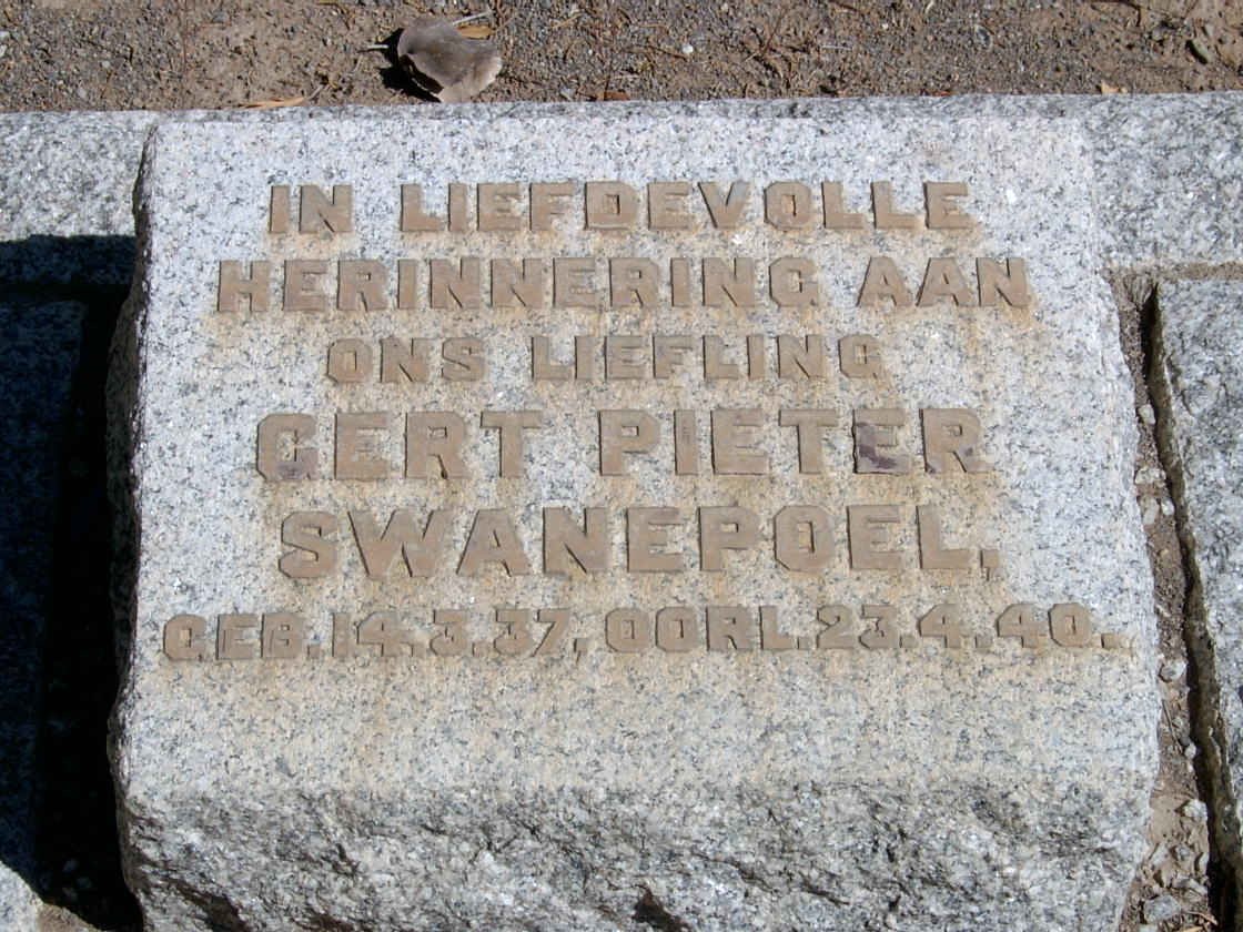 SWANEPOEL Gert Pieter 1937-1940