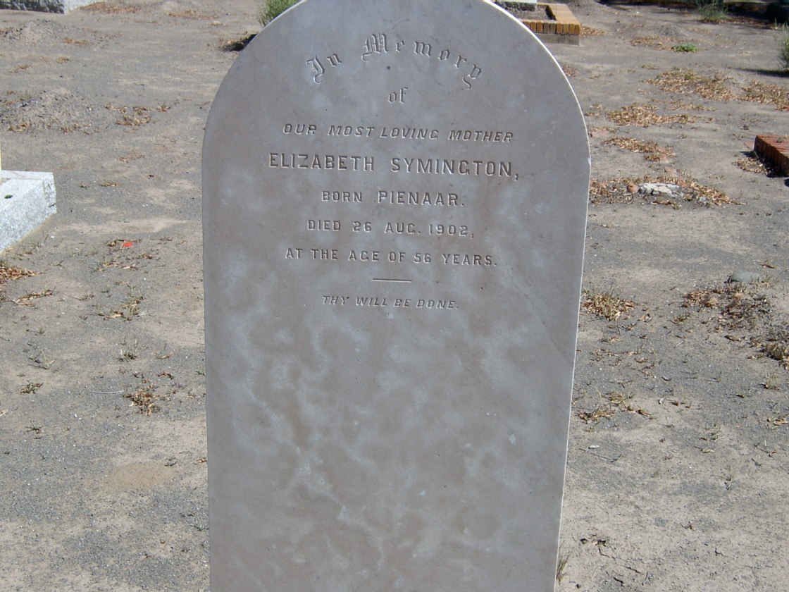 SYMINGTON Elizabeth nee PIENAAR -1902