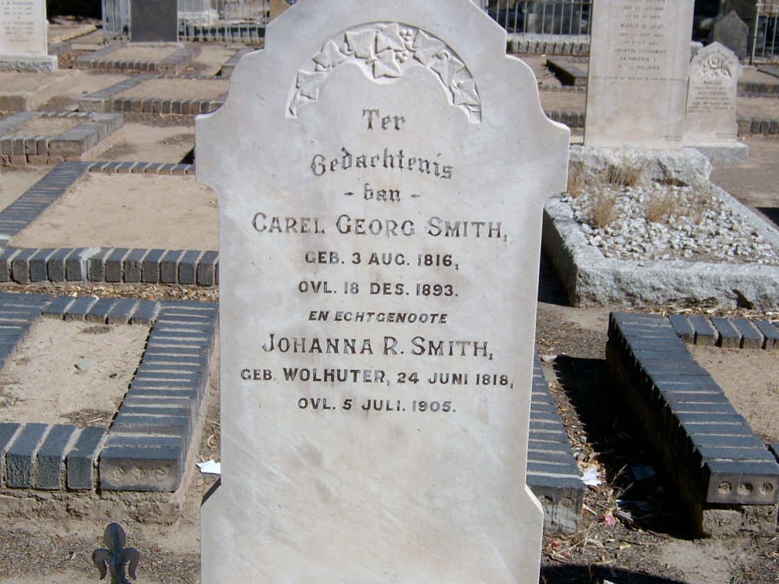 SMITH Carel Georg 1816-1893 &amp; Johanna R. WOLHUTER 1818-1905