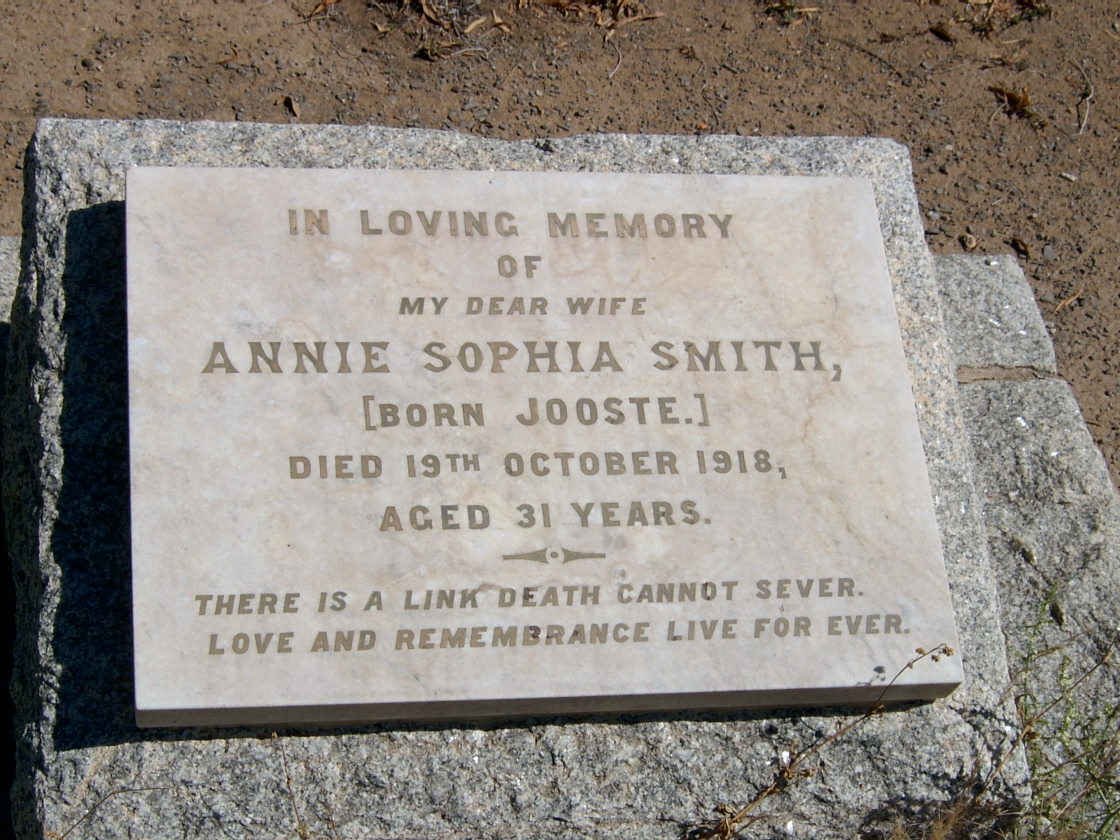 SMITH Annie Sophia nee JOOSTE -1918