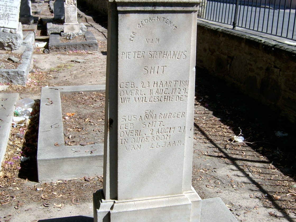 SMIT Pieter Stephanus 1881-1929 :: BURGER Susanna nee SMIT -1921
