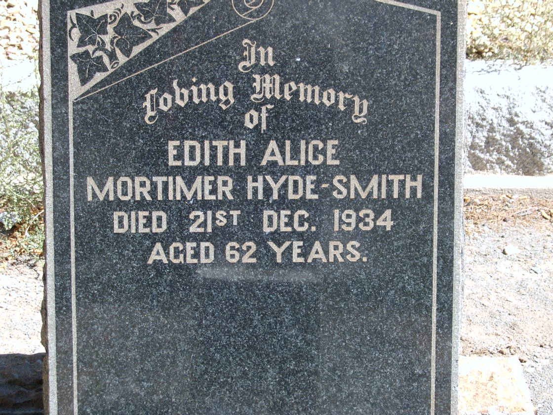 SMITH Edith Alice Mortimer, Hyde -1934