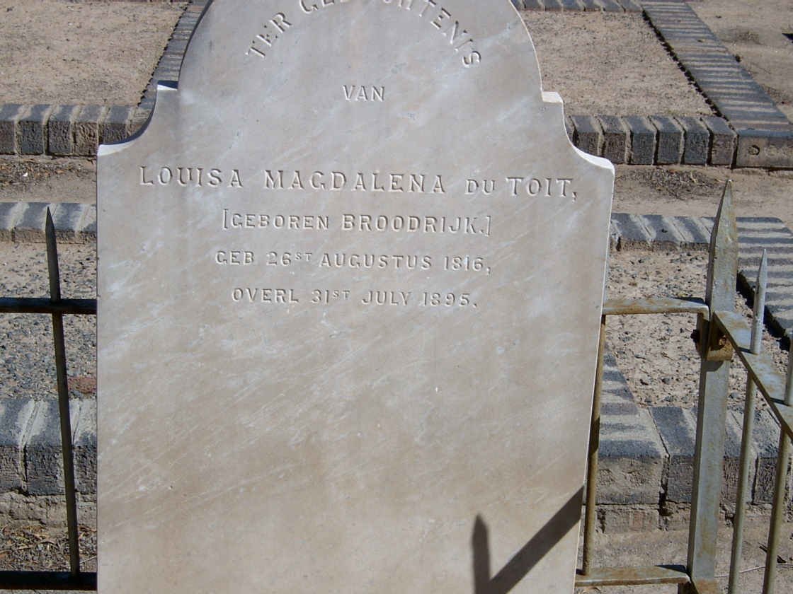 TOIT Louisa Magdalena, du nee BROODRIJK 1816-1895