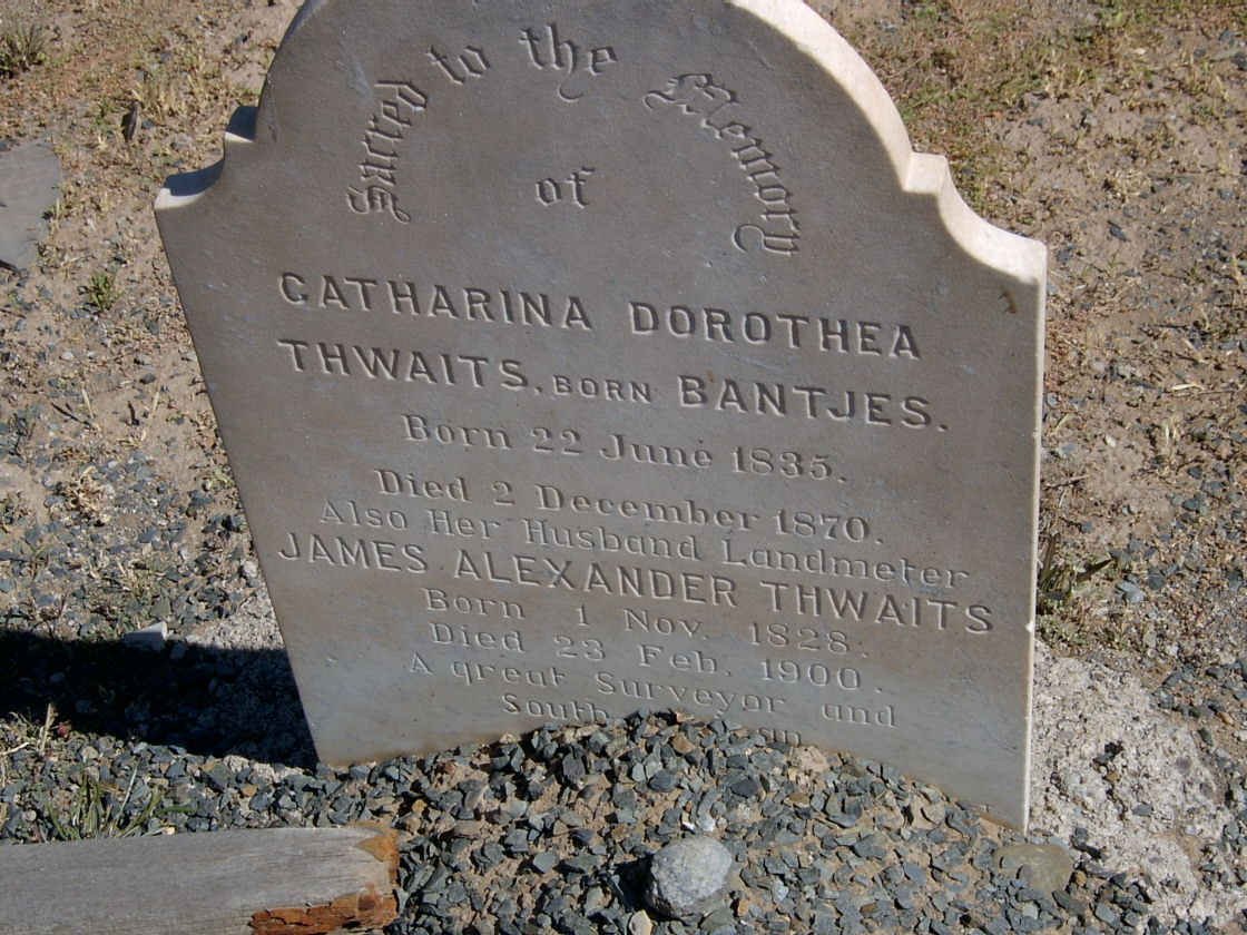 TWAITS James Alexander 1828-1900 &amp; Catharina Dorothea BANTJES 1835-1870