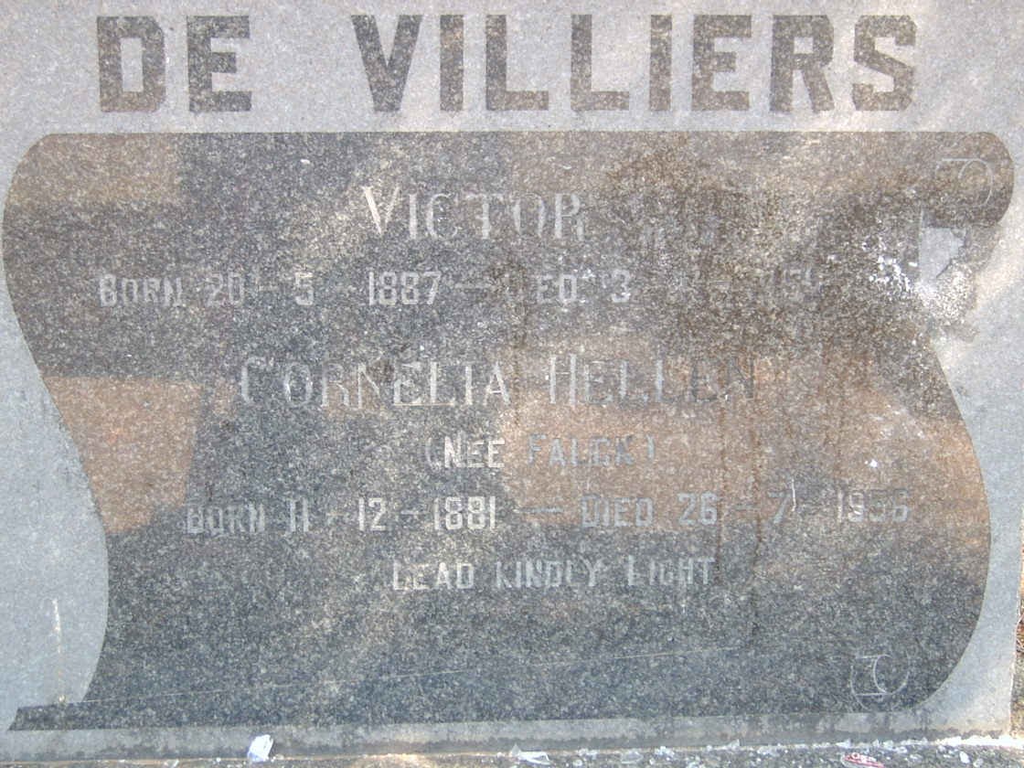 VILLIERS Victor, de 1887- &amp; Cornelia Hellen 1881-1956