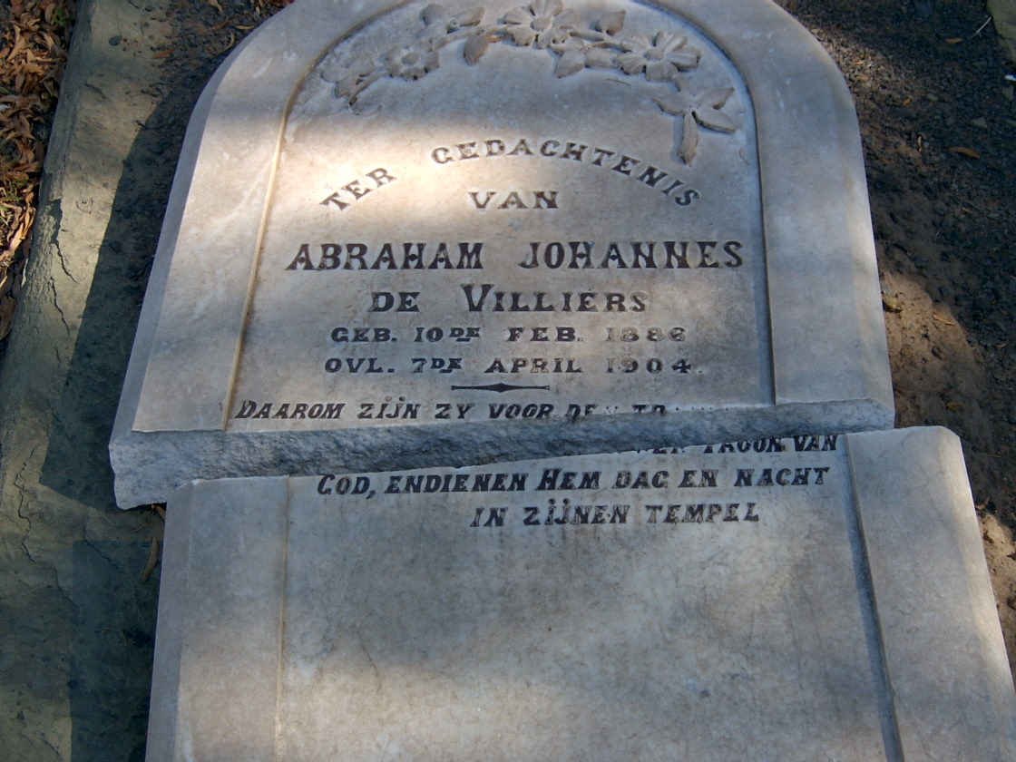 VILLIERS Abraham Johannes, de 1886-1904