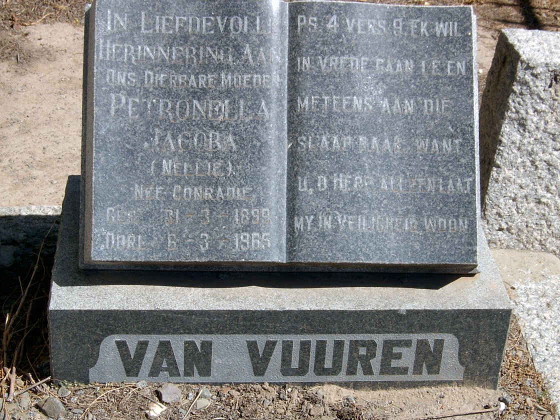 VUUREN Petronella Jacoba, van nee CONRADIE 1899-1965