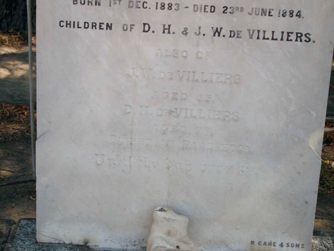 VILLIERS D.H., de &amp; J.W.