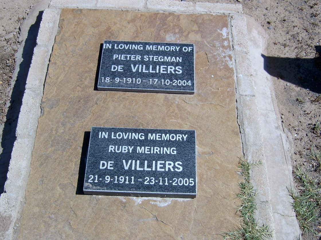 VILLIERS Pieter Stegman, de 1910-2004 &amp; Ruby Meiring 1911-2005