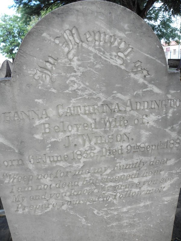 WILSON Johanna Catherina nee ADDINGTON 1855-188?