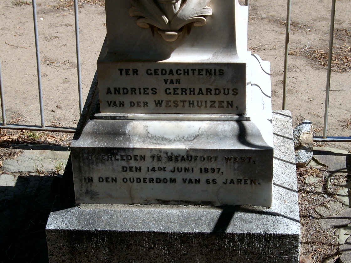 WESTHUIZEN Andries Gerhardus, van der -1897