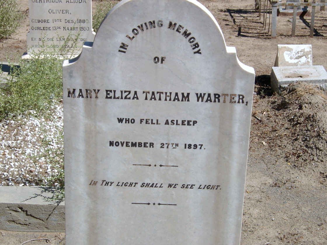 WARTER Mary Eliza Tatham -1897
