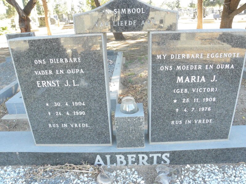 ALBERTS Ernst J.L. 1901-1990 &amp; Maria J. VICTOR 1908-1976