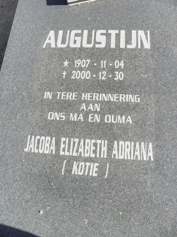 AUGUSTIJN Jacoba Elizabeth Adriana 1907-2000
