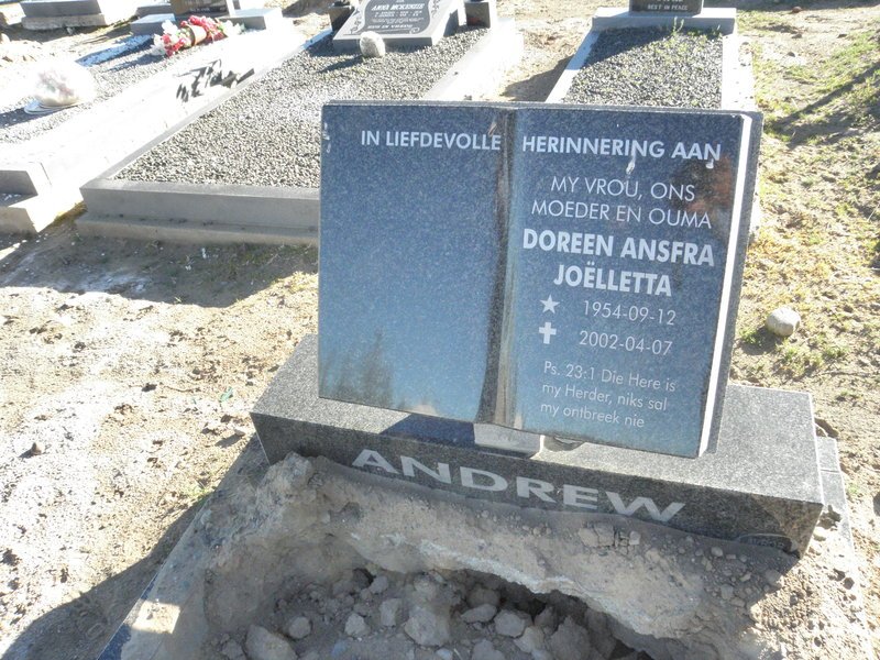 ANDREW Doreen Ansfra Joelletta 1954-2002