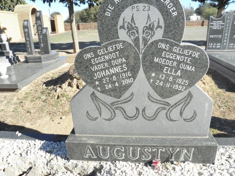 AUGUSTYN Johannes 1916-2010 &amp; Ella 1925-1992