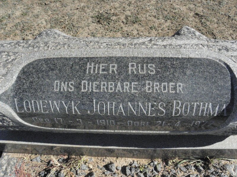 BOTHMA Lodewyk Johannes l1910-1972
