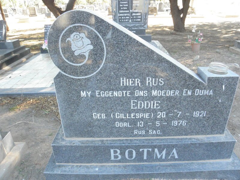BOTMA Eddie nee GILLESPIE 1921-1976
