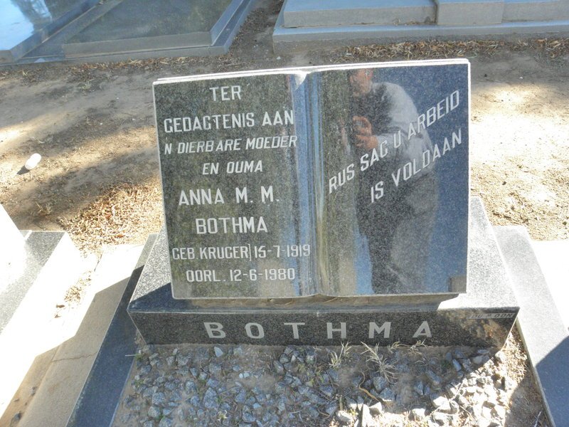 BOTHMA Anna M.M. nee KRUGER 1919-1980