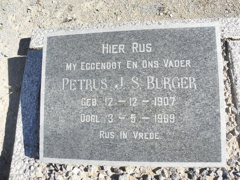 BURGER Petrus J.S. 1907-1969