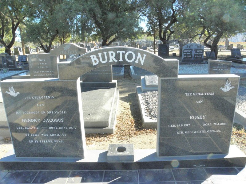 BURTON Hendry Jacobus 1912-1974 &amp; Rosey 1917-2005