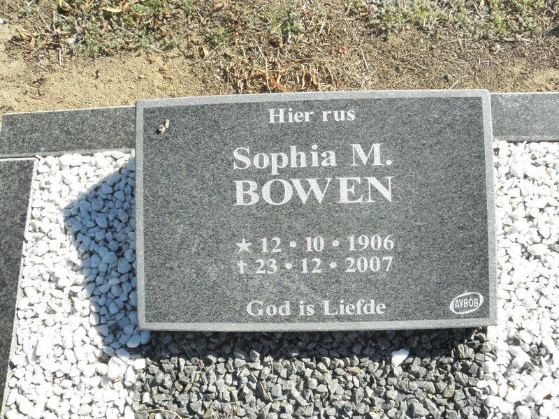 BOWEN Sophia M. 1906-2007