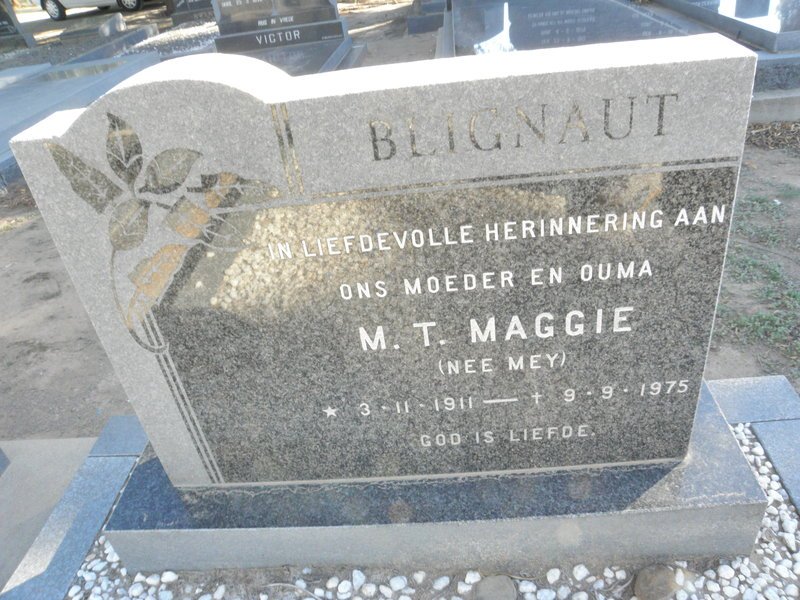 BLIGNAUT M.T. nee MEY 1911-1975