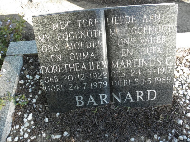 BARNARD Martinus S.C. 1917-1989 &amp; Dorothea H.E.M. 1922-1979