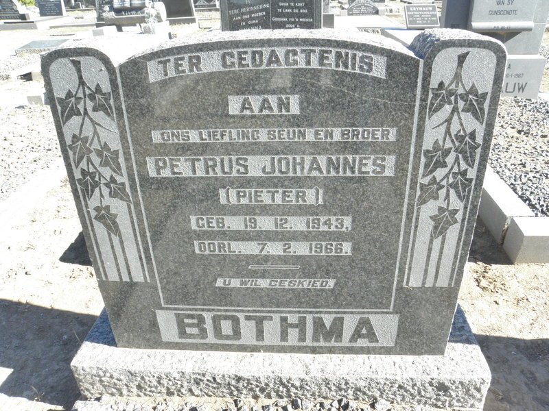 BOTHMA Petrus Johannes 1943-1966