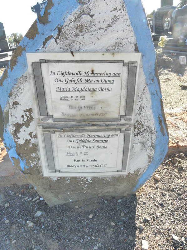 BOTHA Maria Magdalena 1922-2001 :: BOTHA Danwill Kurt 2007-2007