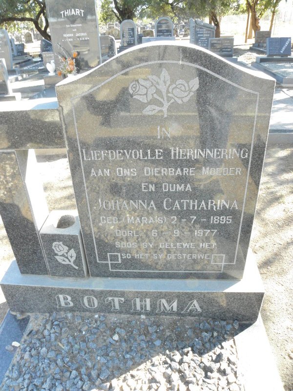 BOTHMA Johanna Catharina nee MARAIS 1895-1977